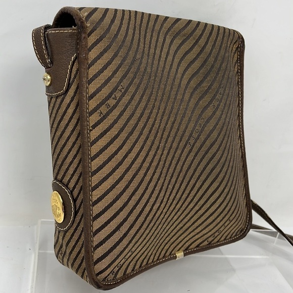 Mark Cross Canvas Logo’d Flap Turnlock Crossbody Bag - Picture 9 of 16